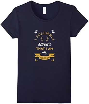 Women's A Solemnly Swear That I Am Up To No Good T Shirt Small Navy
