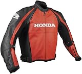 PARKER SYNERGIES OFFICIALLY LICENSED HONDA CBR LEATHER JACKET RED BLACK MENS