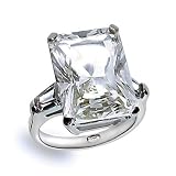 Bling Jewelry Designer Inspired Emerald Baguette Cut Classic CZ Engagement Ring - 7