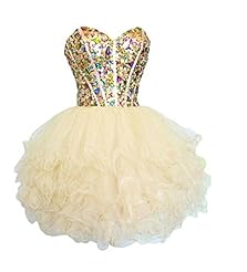 Lace-Up  Cocktail Short Satin/Tulle Evening Dress/Homecoming Dress/Prom Dress/Party Dress  With Rhinestones