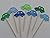 Small Car Cupcake Toppers - Mixed Blue and Green Race Car Toppers - Party Picks - Food Picks (Set of 24)