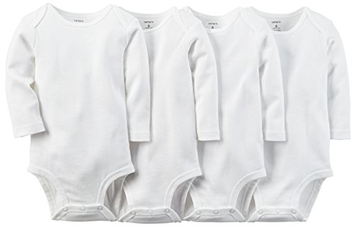 Carters Boys Baby 4-pk. White Bodysuit Set Long Sleeve