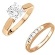 14K Rose Gold Diamond Wedding Set - 0.65 Ct.