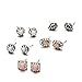I Love You Girls Diamante Geo Small Rhinestone Stud Earrings Set by Onnea