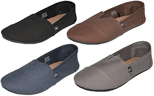 Mens Canvas Slip on Shoes Sneakers. Available in Navy, Gray, Black, and Brown