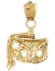 Dazzlers Solid 14k Gold Owl Mask Charm Pendant Available in three colors from jewelsberry (weights: 1.4 grams only)