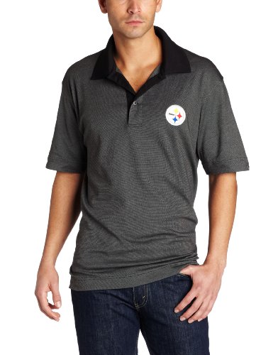NFL Pittsburgh Steelers Men's DryTec Birdseye Polo, Black, X-Large