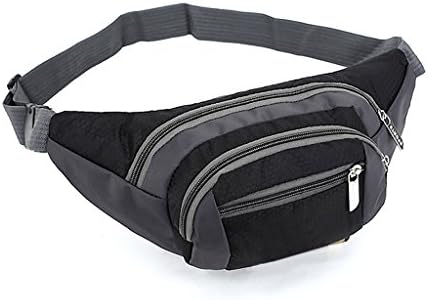PINGORA Multilayer Fanny Pack Bum Waist Bag Waist Travel Hiking Outdoor Sport Bum Bag Money Hip Pouch with Adjustable Belt (Black)