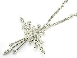 14K White Gold .55 CTW Diamond Religious Cross Pendant