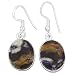 925 Sterling Silver Tiffany Jasper Natural Gemstone Dangle Earrings Jewellery