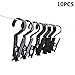 Vpang Super Strong Black Plastic Clever Clips Laundry Hooks Clothes Pins Hanging Clips for Home Office Workshop Travel, Pack of 10