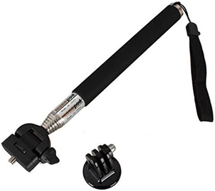 V LED Warehouse Extendable Telescopic Handheld Pole Arm Monopod Black with Tripod Adapter for Gopro HD Hero 3/2/1 Digital Camera