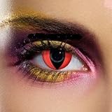 Cats eyes fashion contact lenses...Red..FREE Lens Storage Case