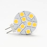 TorchStar Disc Type G4 Base Side Pin 9SMD 5050 LED Lamp, 12V 2Watt 3200K Warm White 120 Degree View Angle