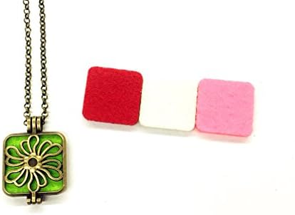 Aromatherapy Essential Oil Diffuser Necklace Jewelry ~Chrysanthemum Hollow Stainless Steel Locket Pendant