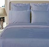 Full/Queen Solid Blue 3-pcs Duvet Cover Set 300 Thread Count 100% Egyptian  ....