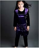 Greggy Girl Purple Velour Swing Top & Black Velour Legging Set