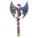 Torrent Of Fire Replica Axe Fantasy Art Purple Dragon Wall Decor by The Hamilton Collection