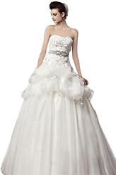 Plus Size Beaded Applique Crystals Lace Crystal Chiffon/Taffeta/Tulle Wedding Dress 