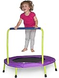 Mini Indoor Trampoline with Handle for Kids and Toddlers - Foldable - Exclusive Lime Green & Purple