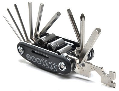 自転車 マウンテンバイク用 多機能 工具 ツール セット 携帯に便利なコンパクト工具