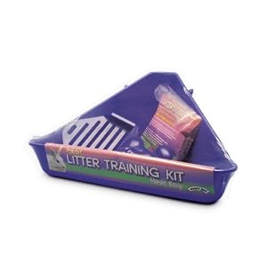 Corner Litter box A purple corner litter box for the rabbit cage