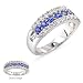1.25 CT DIAMOND & SAPPHIRE WEDDING BAND 18K WHITE GOLD