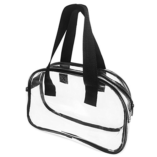 Clear Purse that is NFL Stadium Approved. Clear Handbags for Cosmetics, Makeup, and Travel. Clear Bag Made of Transparent Plastic