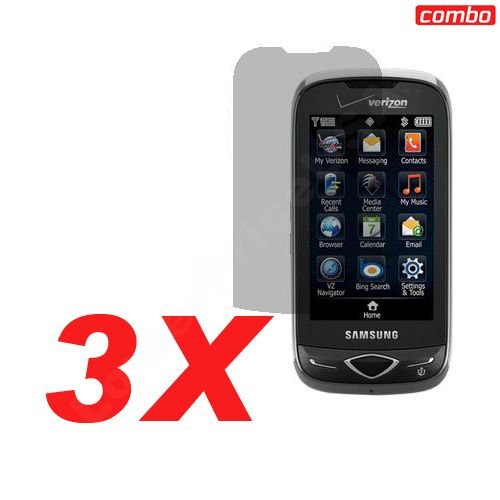 3-Samsung U820 Screen Protector Reality Combo Pack for Samsung U820 Reality