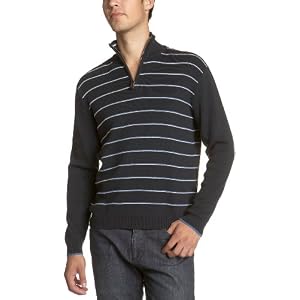 Claiborne by John Bartlett Mens Striped Cotton Sweater