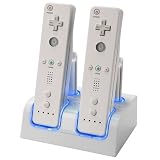 For Wii Remote Dual Charger+4 Rechargeable Battery NEW ~ eForCity
