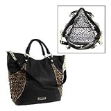 Betsey Johnson Handbags Frilled Out:Tote, Black/Leopard, 1 ea