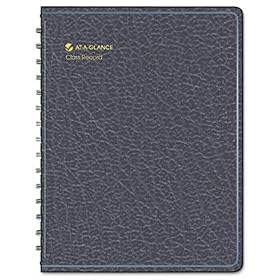 New-AT-A-GLANCE 8015005 - Recycled Class Record Book, 10-7/8 x 8-1/4, Black - AAG8015005