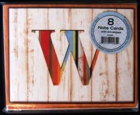 8 Note Cards with Envelopes "W" Initial