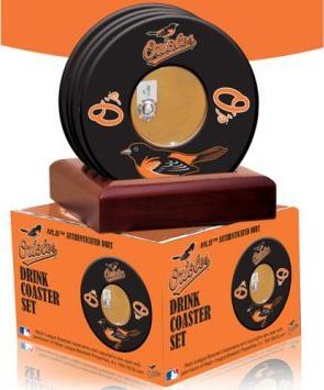 Baltimore Orioles unsigned Coasters With Game Used Dirt (Set of 4)- MLB Hologram