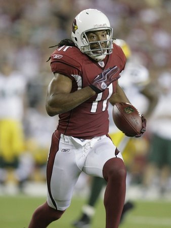 Packers Cardinals Football: Glendale, AZ - Larry Fitzgerald Photographic Poster Print by Paul Connors, 18x24