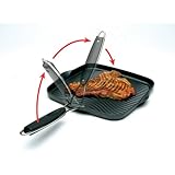 Starfrit Die-Cast Aluminum Nonstick 10-Inch Square Grill Pan with Foldable Handle
