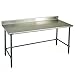 Eagle T3084GTEB-BS Stainless Steel Work Table with Backsplash & Galvanized Tube Base, 30" x 84" x 30"