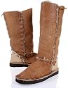 Blowfish Custo Beach Natural Shearling Borelo Leather Boots Tan Womens