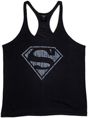 Superman "S" Logo Men's Workout Tank Top Stringer Shirt Gold's Gym