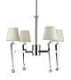 Candice Olson Margo 4 x 60-Watt Light Candle Base Chandelier, Chrome with Crystal Accents and Cream Poly/Silk Shades