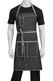 Chef Works AB041-BLK-0 Bronx Bib Apron, Black