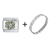 Low price August Birthstone Flower Italian Charm Bracelet