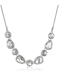 Nine West "Pretty Crystal Thing" Silver-Tone Crystal Frontal Necklace, 18"