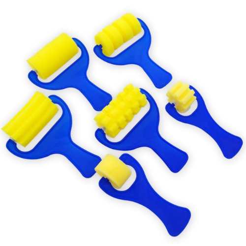 YazyCraft Foam Paint Rollers for Kids 6 piece Kit Hardware Tools Tools