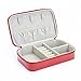 Royce Leather Zippered Leather Travel Jewelry Case (Red)
