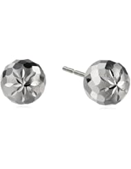 14k White Gold D-Cut Ball Studs
