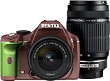 PENTAX デジタル一眼レフカメラ K-x ダブルズームキット メタルブラウン/グレー0 90