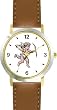 Cupid & Bow & Arrow - Cherub, Angel or Cupid Theme - WATCHBUDDY&reg; DELUXE TWO-TONE THEME WATCH - Arabic Numbers - Brown Leather Strap-Size-Large ( Men's Size or Jumbo Women's Size )