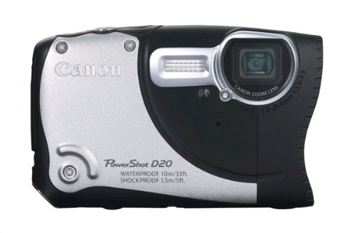 Powershot D20 + 8GB SDHC (Silver, 12.1MP, 5x Zoom GPS, Adventure)